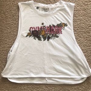 Gymshark floral print cropped tank top, S